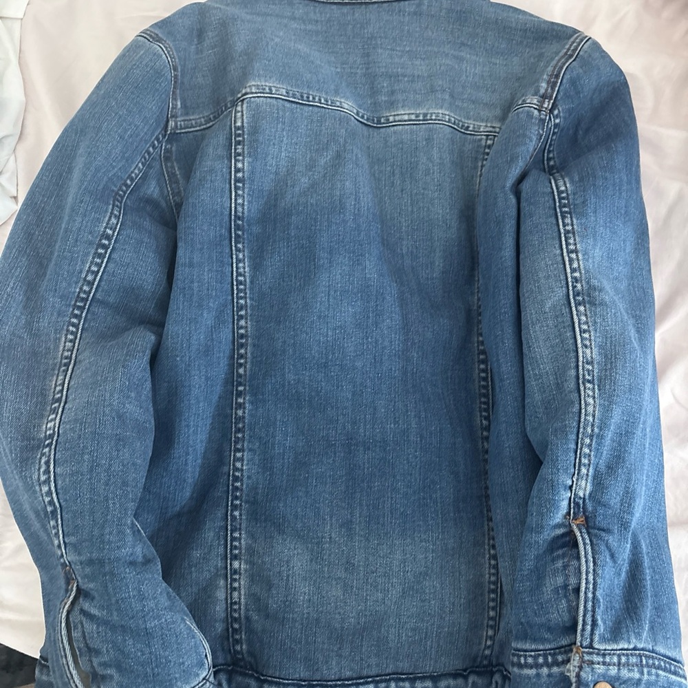 J Crew Mercantile Sherpa Line Denim Jacket Size Med  Trucker Rancher - Picture 5 of 5